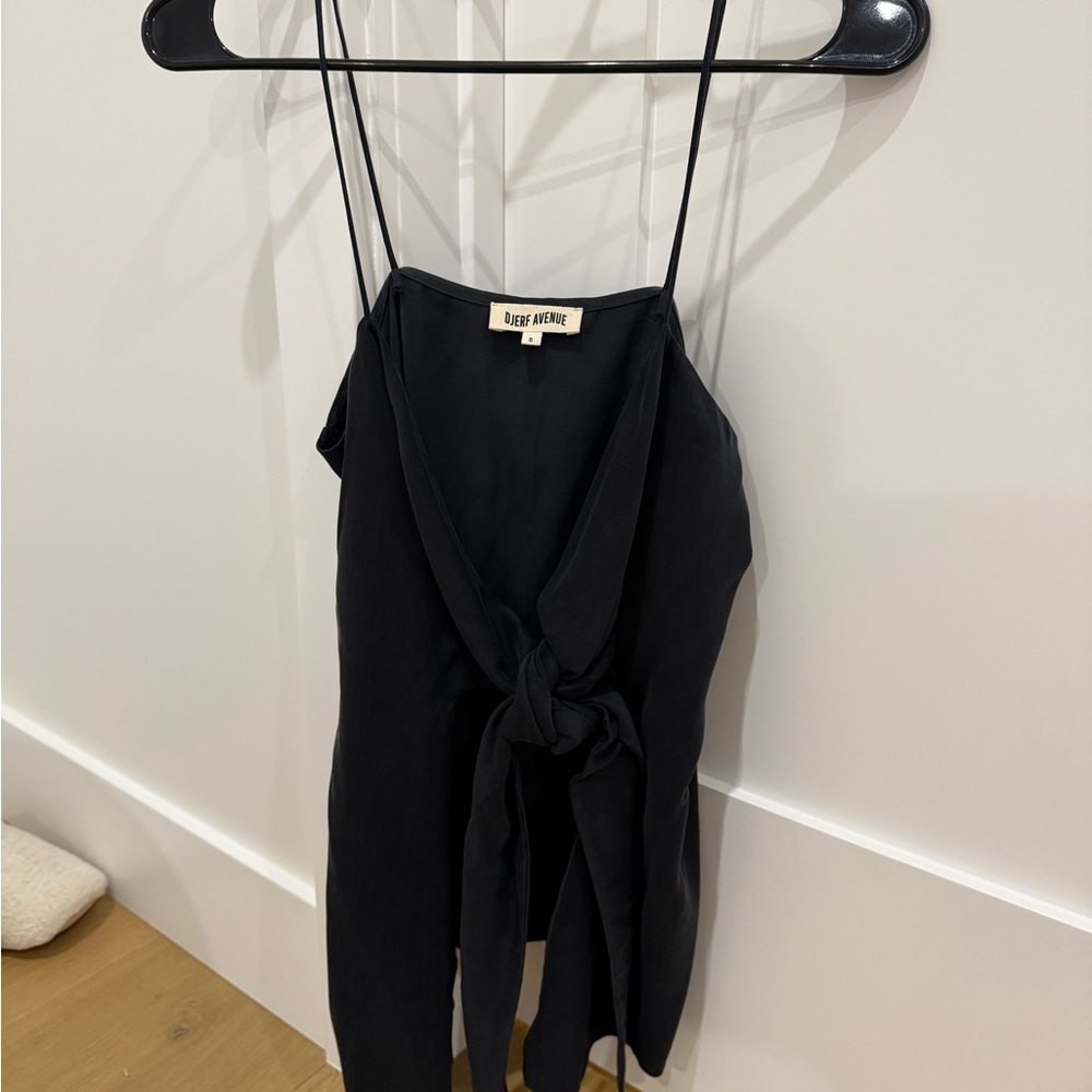 Djerf Avenue Black & Cream Tie-Front Camisole
